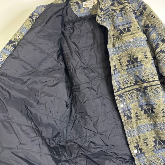 Duluth Trading Jacket Snap Button Aztec Western Tribal Quilt Lined Size Large - Picture 4 of 5